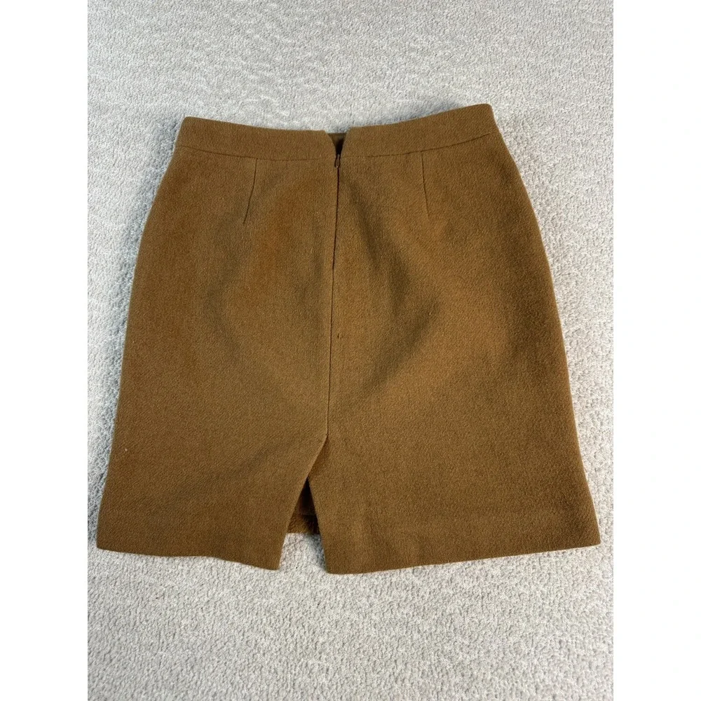 J Crew Mercantile Skirt Womens 0 Petite‎ Brown Wool Blend Classic Career Work